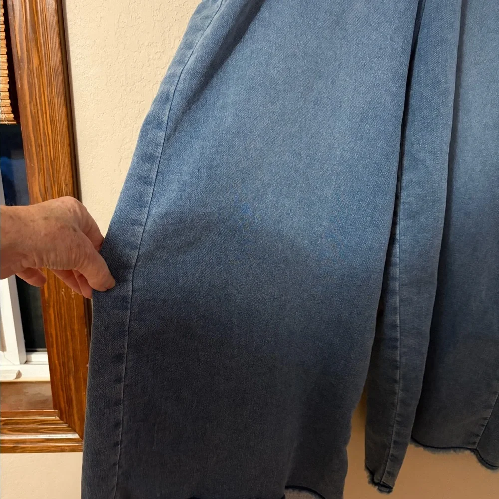 Rewash American Original Wide Leg Knit Denim Jeans Elastic Waist Blue - Picture 3 of 9